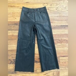 Zara Girls Wide Leg Faux Leather Pants Size 9